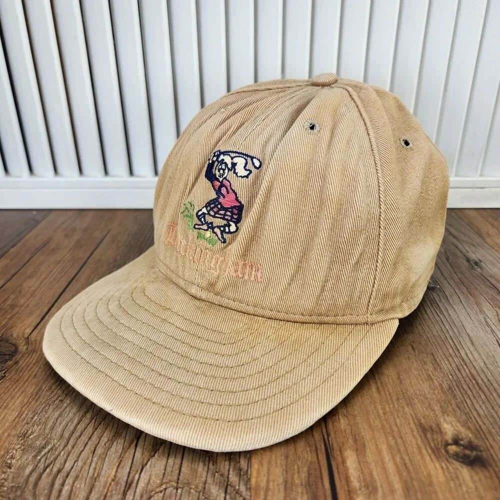 VTG New Era Buckingham Golf Course Distressed Snapback Hat Cap Brown Made in USA